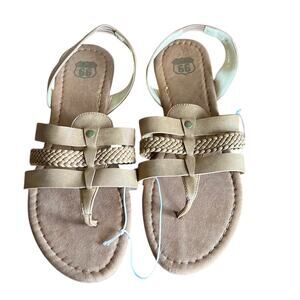 Route 66 Woman Size 9M Light Brown Faux Leather Sandals NWT Summer Slingback